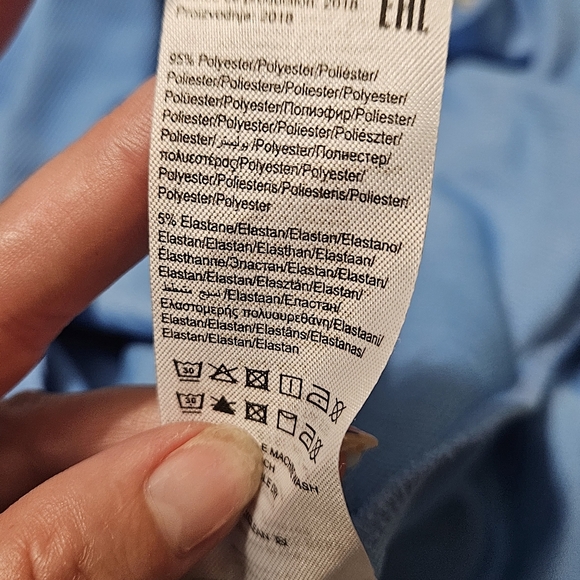 NOISY MAY Ribbed Longsleeve Mock Neck Stretch Midi Dress Tie Front.Blue. S NWT - Picture 3 of 16